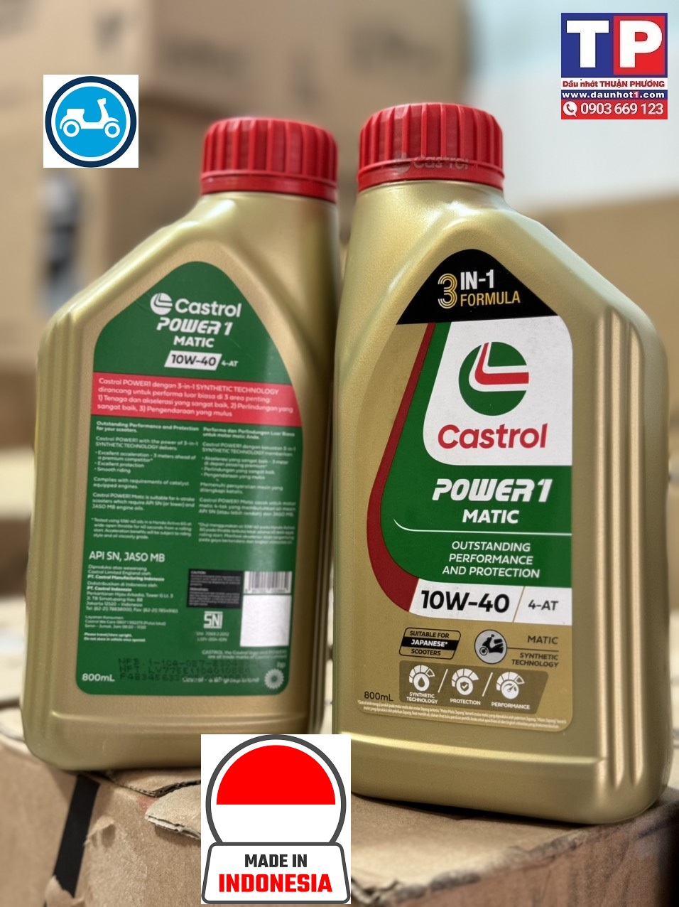 Combo 2 chai nhớt Castrol Power1 Matic SX tại IIndonesia