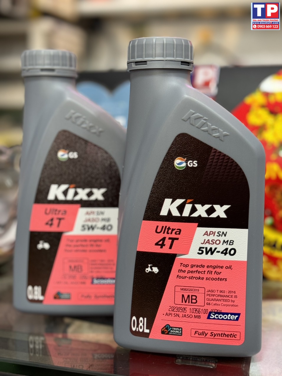 Combo 2 chai nhớt Kixx ultra Scooter 5W40 800ml 