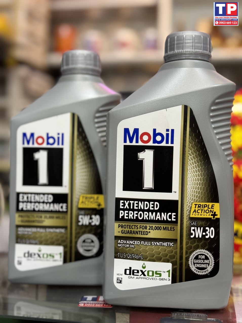 Combo 2 chai Nhớt Mobil1 Extended Performance 5W30 946ml