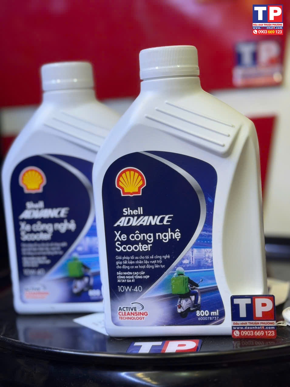 Nhớt xe tay ga Shell Advance Xe Công Nghệ Scooter 10W40 800ml